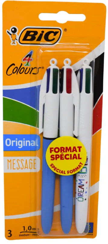 4 Colour Pen Bic 3 Pack
