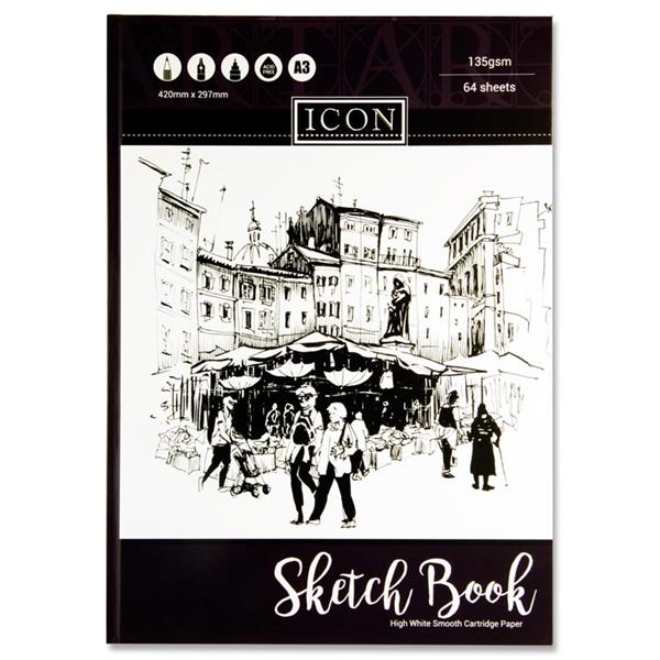 A3 Sketch Book Hardback 64 Sheets 135gsm