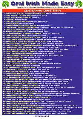 Oral Irish Made Easy Glance Card