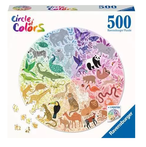 Animals Circular Jigsaw Puzzle 500 pc