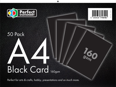 A4 Card Black 50 Pack 160gsm