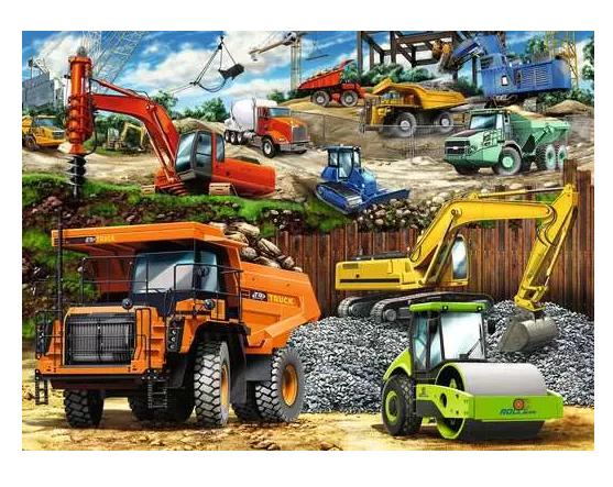 Construction Vehicles XXL Jigsaw Puzzle 100pc
