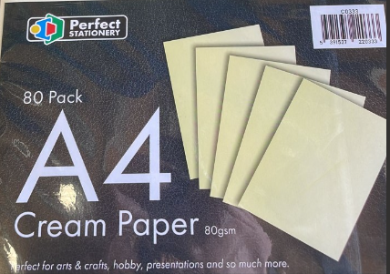A4 Paper Cream 80 Pack 80gsm