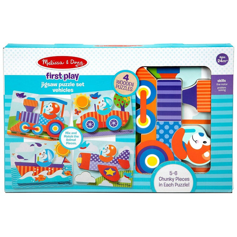 First Play: Vehicles - 4 in a Box Wooden Puzzle