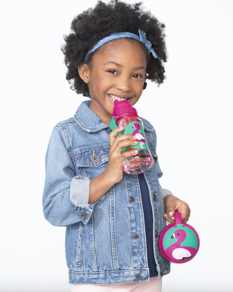 Zoo Straw Bottle Flamingo