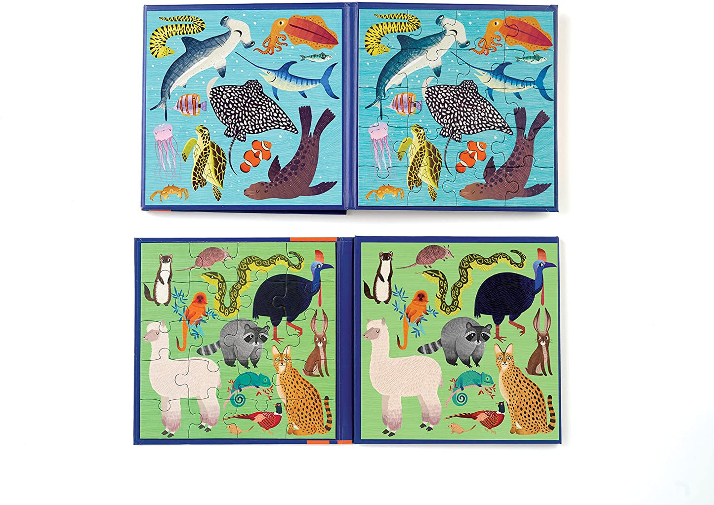 Magnetic Jigsaw Puzzle 20pc Land & Sea Animals (2pack)