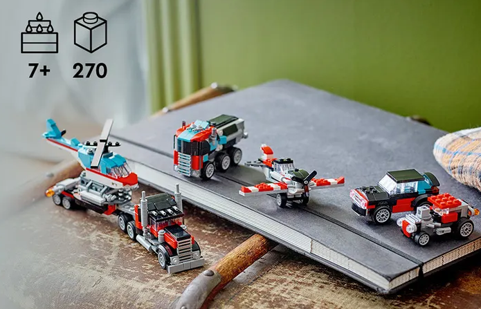 LEGO Creator 3in1 Flatbed Truck with Helicopter (31146)
