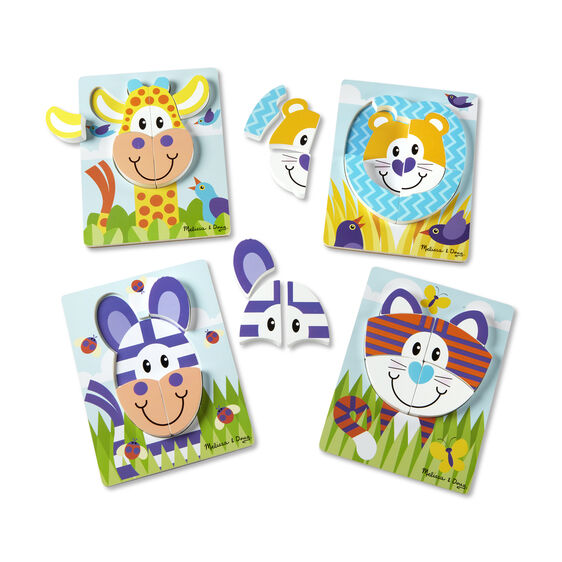 First Play: Safari - 4 in a Box Wooden Puzzle