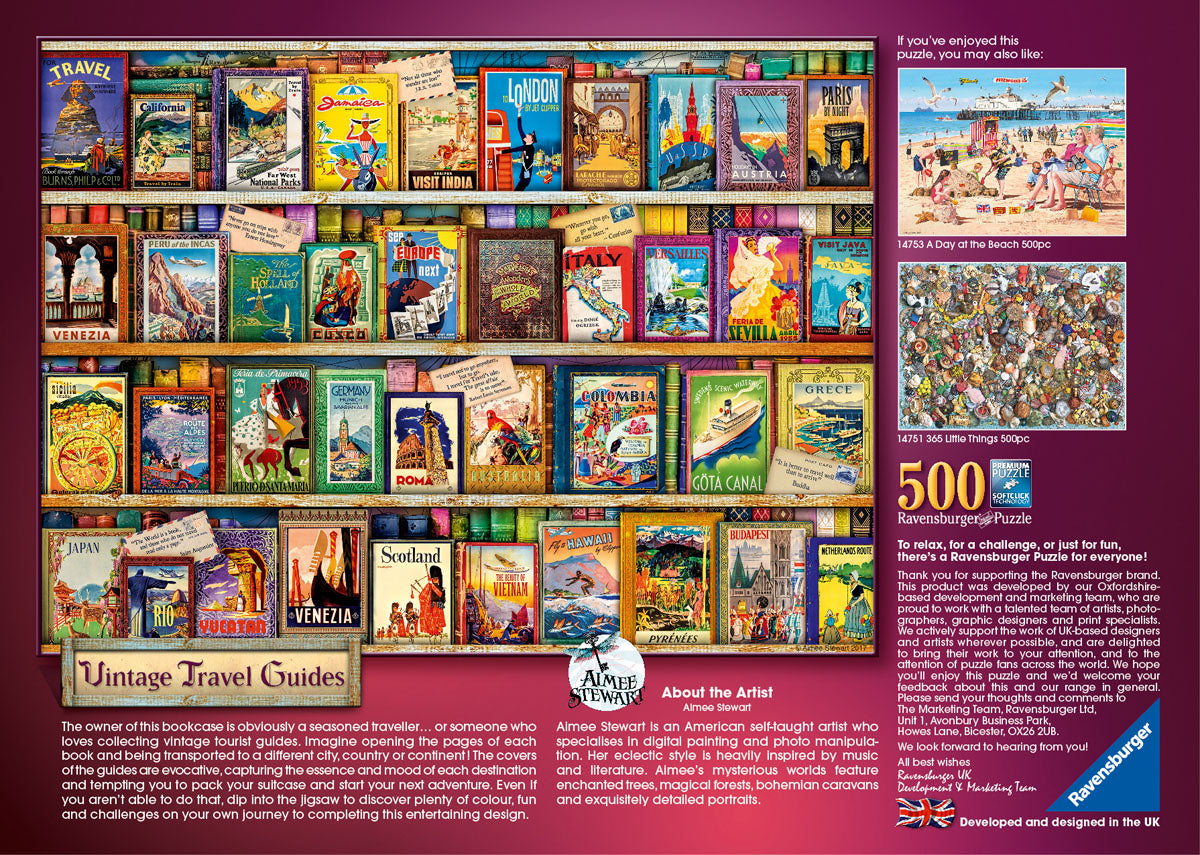 Vintage Travel Guides Jigsaw Puzzle 500pc