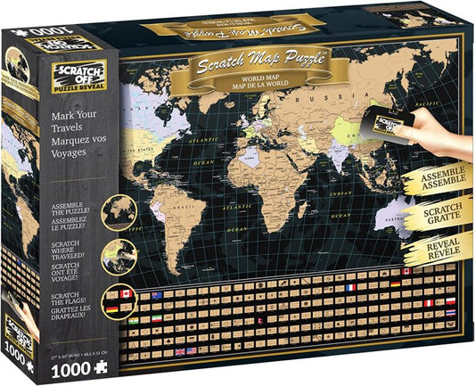 World Map Scratch Off Jigsaw Puzzle 1000pc