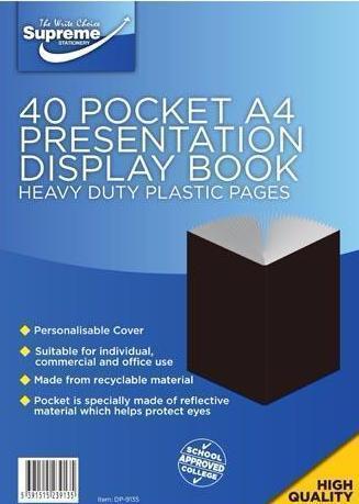 A4 Presentation Display Book 40 Pocket