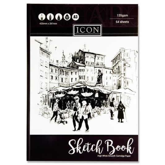 A3 Sketch Book Hardback 64 Sheets 135gsm
