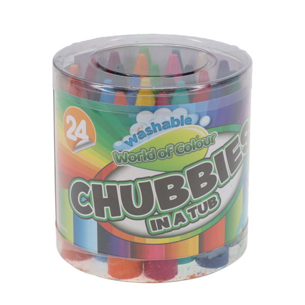 Chubbies Crayons Tub 24 Pack