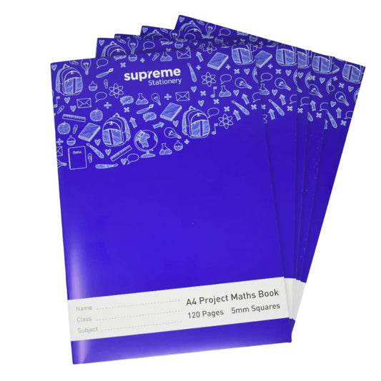 A4 Project Maths Copy Book 5mm 120 Page Supreme