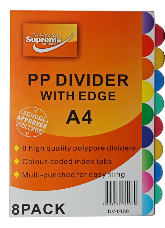 Subject Dividers Round Tab 8 Part Supreme