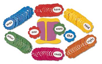 Jolly Phonics Tricky Word Wall Flowers Print Letters