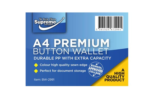 A4 Button Wallet Single Premium Supreme