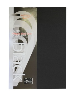 A3 Card Black 20 Pack 180gsm