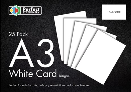A3 Card White 25 Pack 160gsm