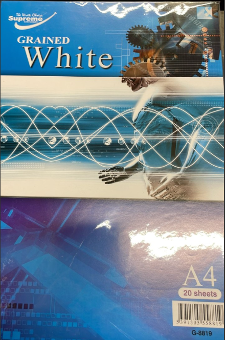 A4 Paper Grained White 20 Pack
