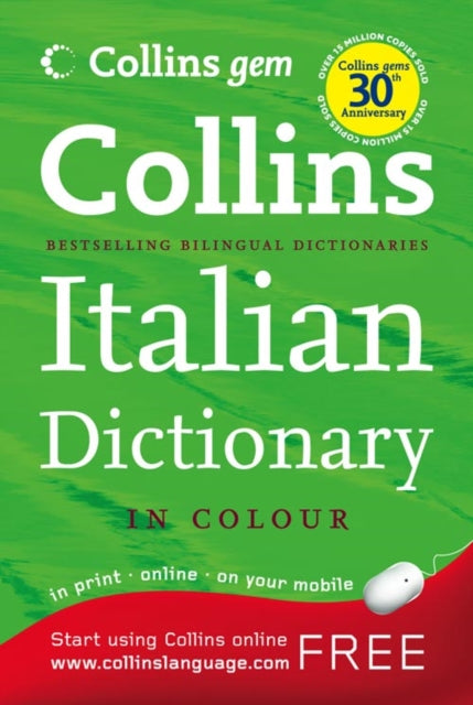 Collins Gem Italian Dictionary Old edition NOW €3