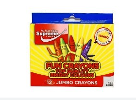 Jumbo Crayons 12 Pack Supreme
