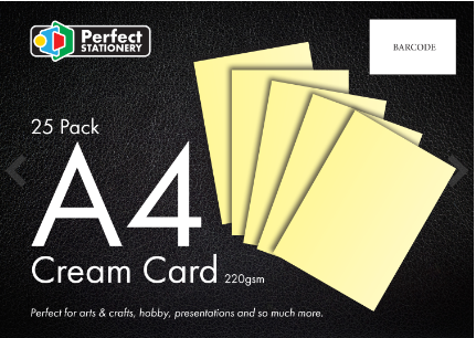 A4 Card Cream 25 Pack 220gsm