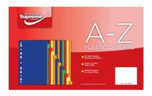 Subject Dividers A4 Index A-Z