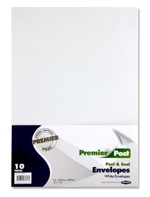 Envelopes C4 White 10 Pack