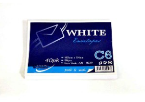 Envelopes C6 White 40 Pack