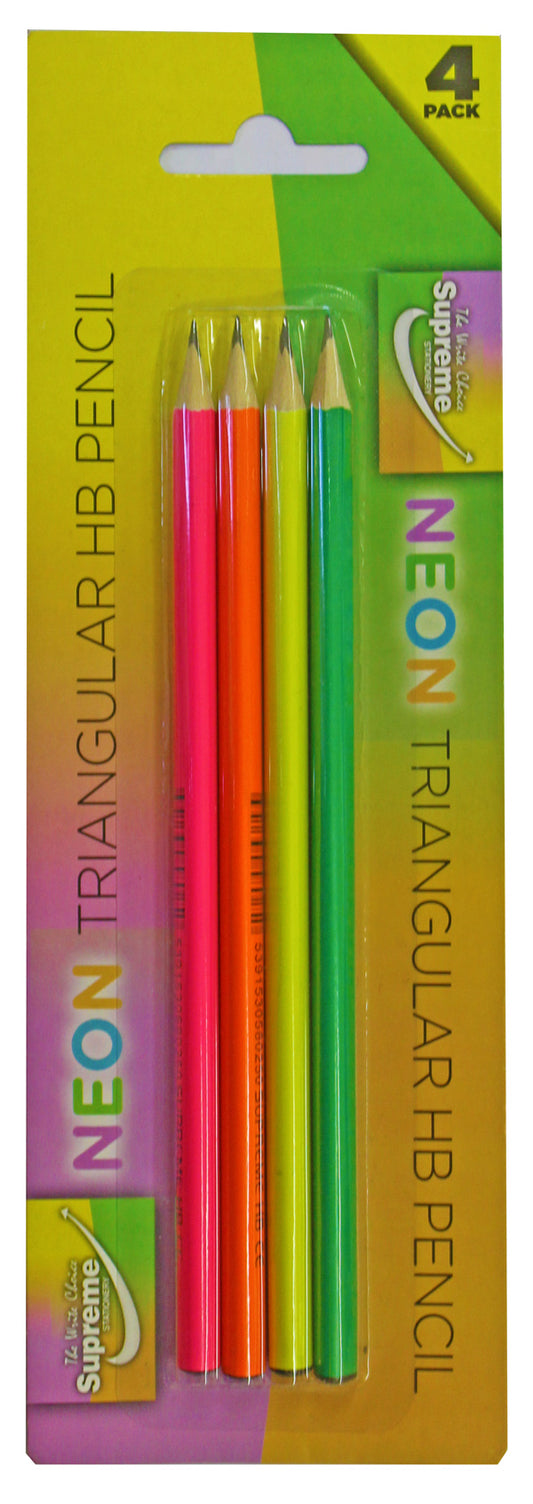 Pencil Triangular HB Neon 4 Pack Supreme