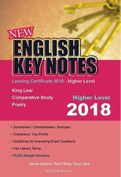 New English Key Notes for LC 2018 Higher Level NOW €3.00