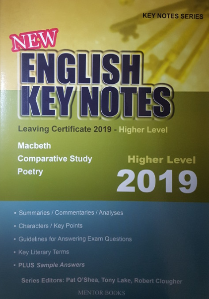 New English Key Notes for LC 2019 Higher Level NOW €3