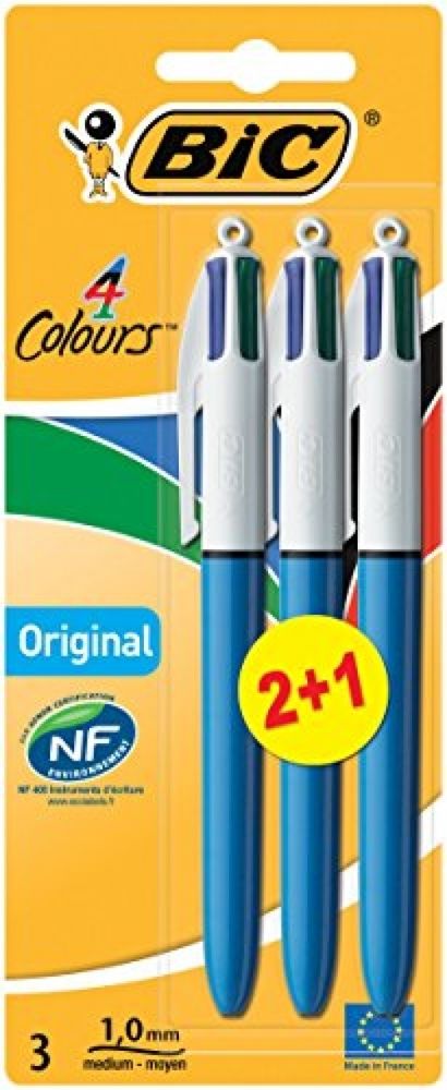 4 Colour Pen BIC 3 Pack