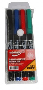Permanent Marker Slim 4 Pack