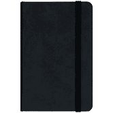 Notebook 8x6 Black Cover Cream Lined Paper with Elastic