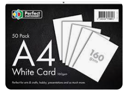 A4 Card White 50 Pack 160gsm