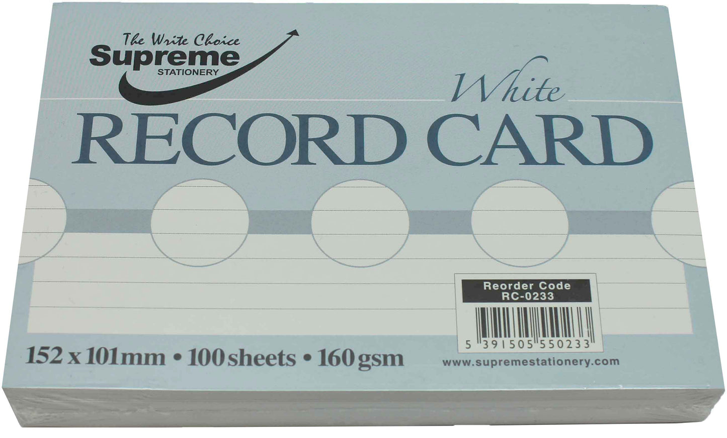 Record Cards White Ruled 6x4 100 Pack